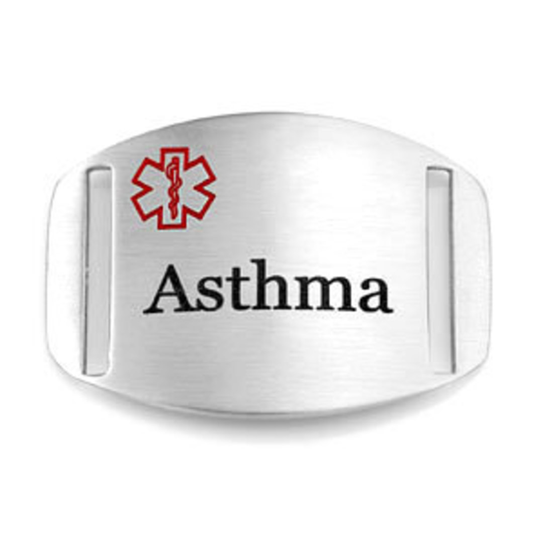 Stainless Steel Medical Alert Plaque - Asthma image 0